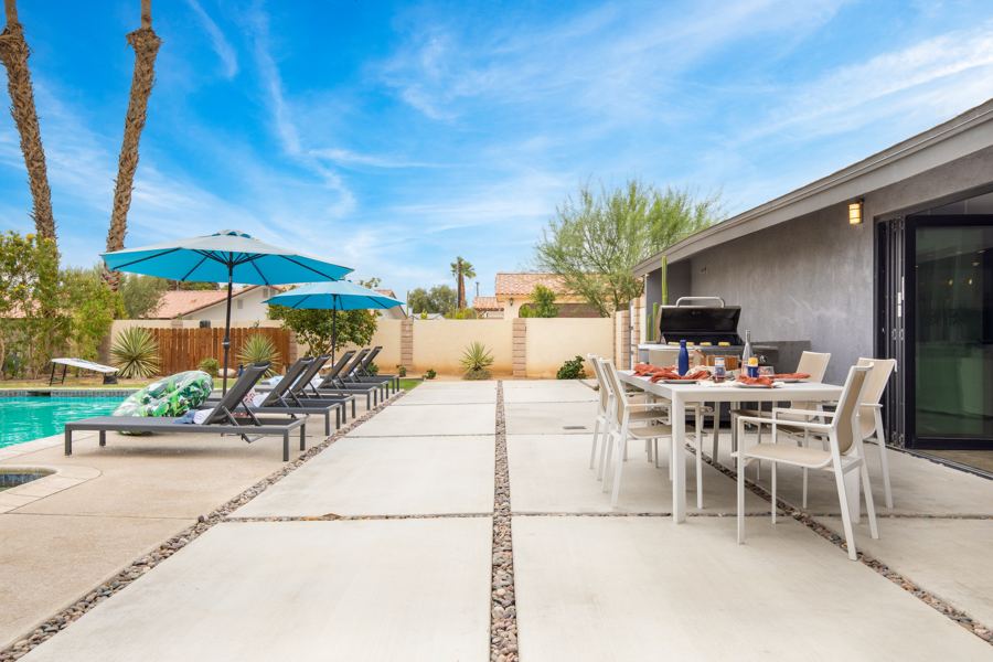 Pool and loungers