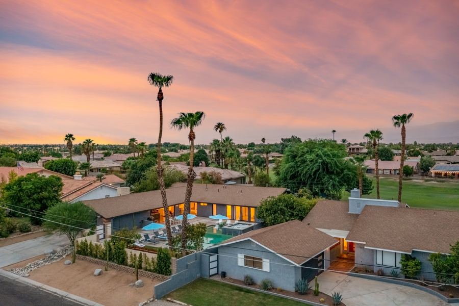 The neighborhood at dusk